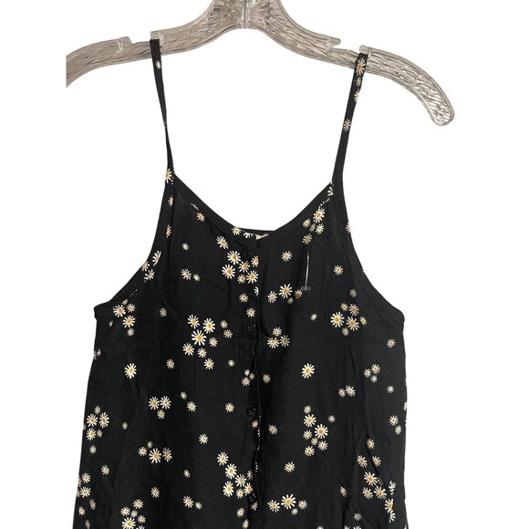 Jessica Simpson Kids Black Mini Dress Daisy Print Button Up Front Size M 8 - Picture 3 of 7